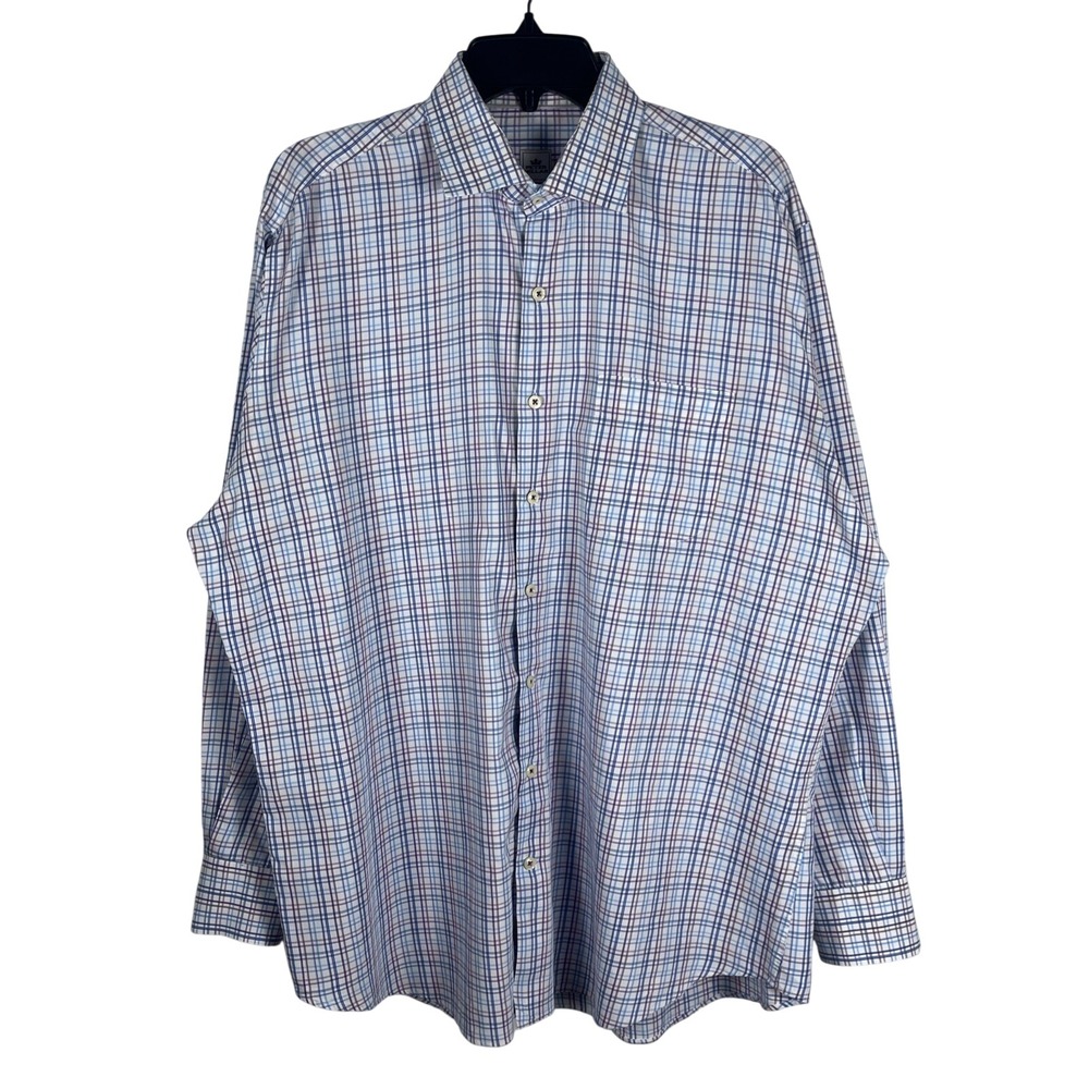 Peter Millar Men's Plaid Button Down Shirt XL Long Sleeve Casual Classic Office